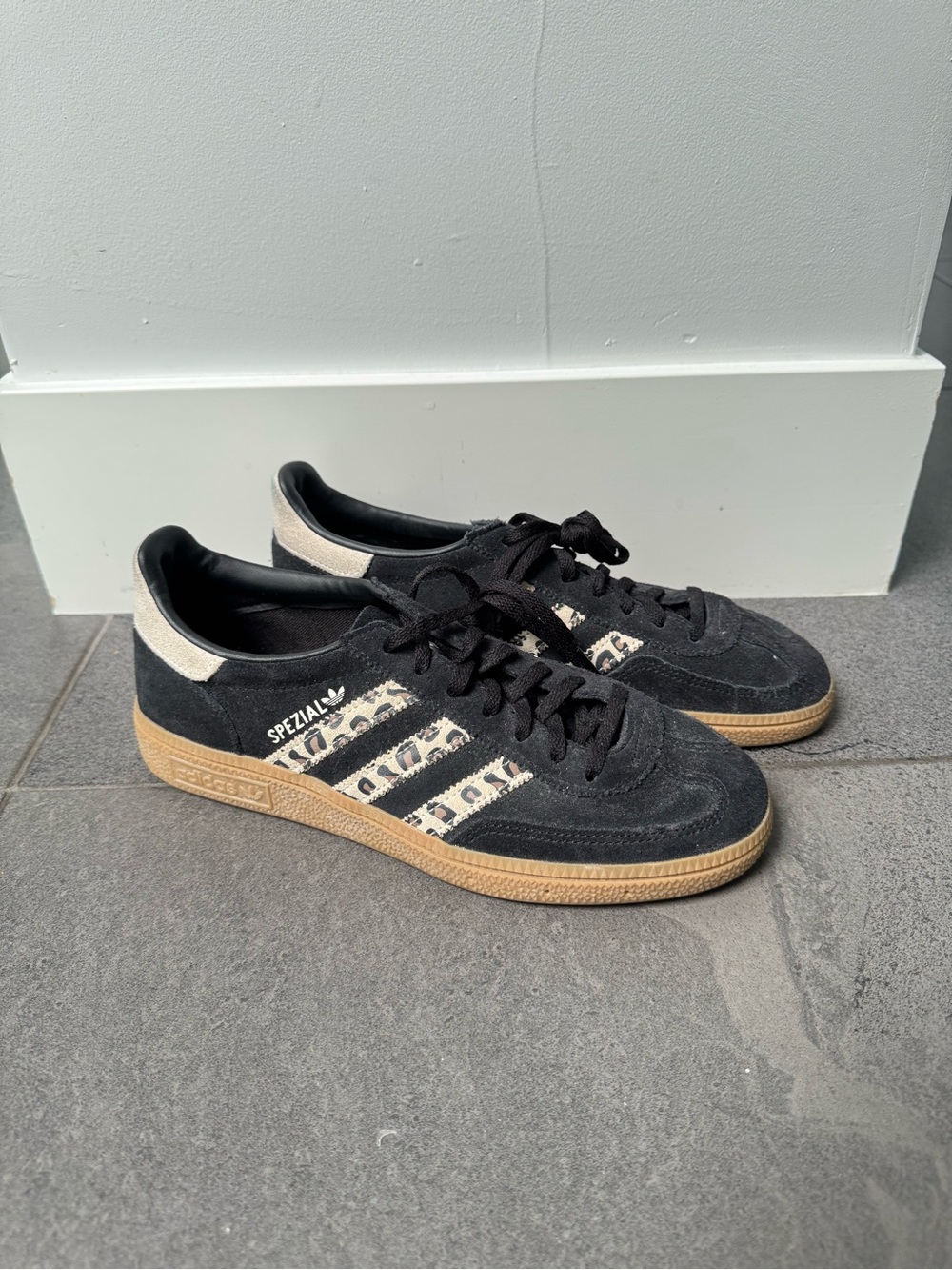 adidas Spezial Black Sneakers with Leopard print